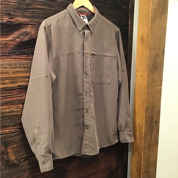 North Face Hiking Shirt Convertible Sleeve Button Down Outdoor Performance Top - Picture 3 of 16